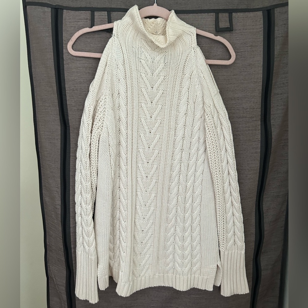 525 America cold shoulder turtle neck sweater